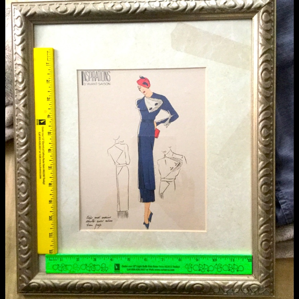 FRAMED ART "FASHIONISTA"  VINTAGE ART 1920’s TRES CHIC Susan Berman Wall Art